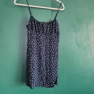 Garage Navy Blue Floral Spaghetti Strap Mini Dress Size Medium